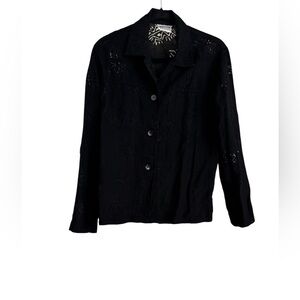 Free People Black Blazer 90% Cotton Unlined Large